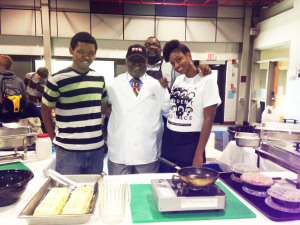 Chef Ralph Brown and his son Ralph Brown Jr, Lindsay Ohen and David Blackmon. Photograph by Samantha Prentiss