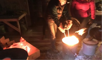 Raku firing at Let There Be Light, December 2016. 