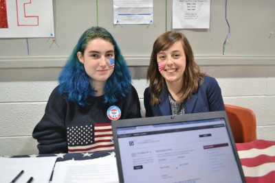 PVCC students manning the voter registration table. Photo by Jake Delaurier 