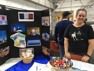 PVCC Student Brandi Rey poses at club day table