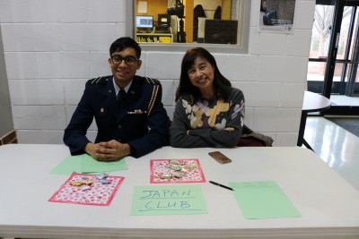 Ivan Hernadez poses with faculty adviser Noriko Donahue