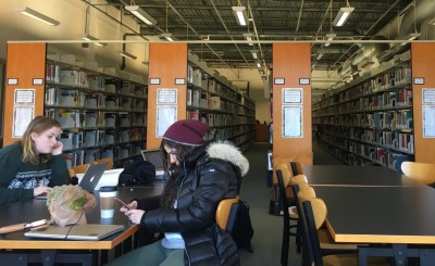 The PVCC library offers many spots for students to work. Photography by Madison Weikle.  