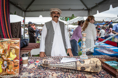 A man with his instrument at the festival of cultures. Photos courtesy of Zakire Beasley.