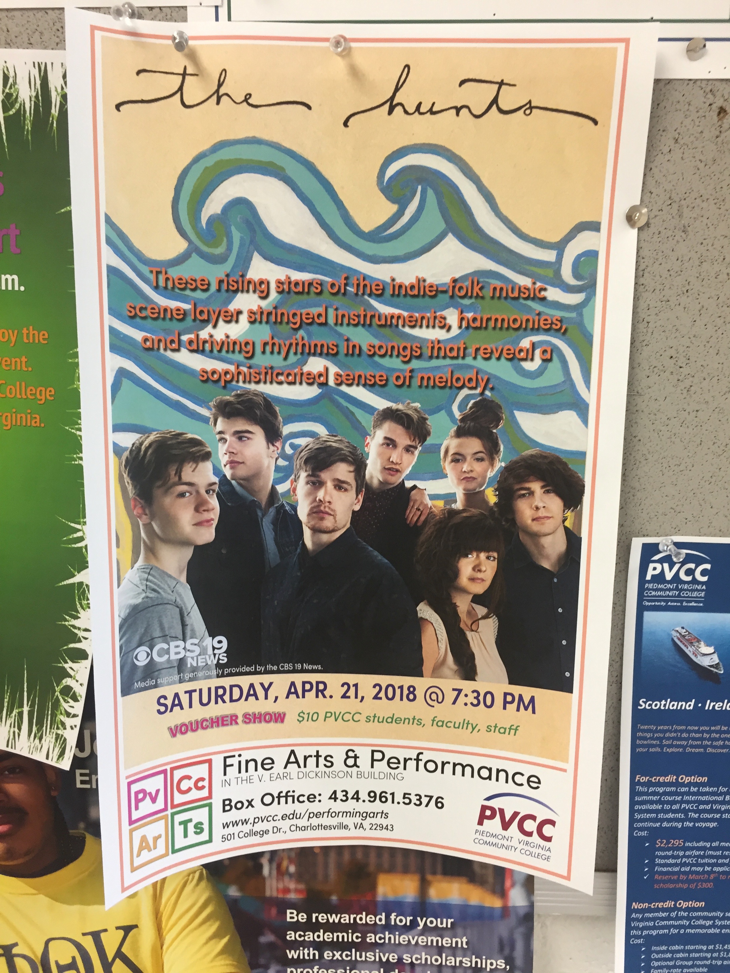 A poster for the Hunts concert at PVCC