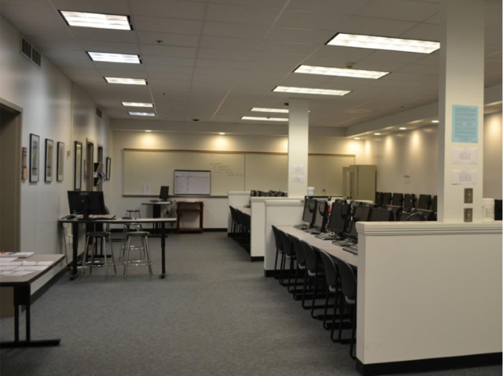 Looking at the classroom side of the First Quadrant Math Center