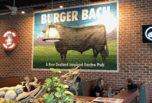Picture of a mural inside Burger Bach