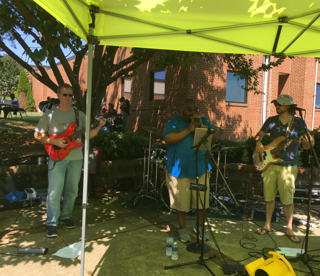 Full Plate (a band) playing music at the Welcome Back Social