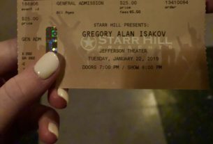 Ticket for the Gregory Alan Isakov Concert