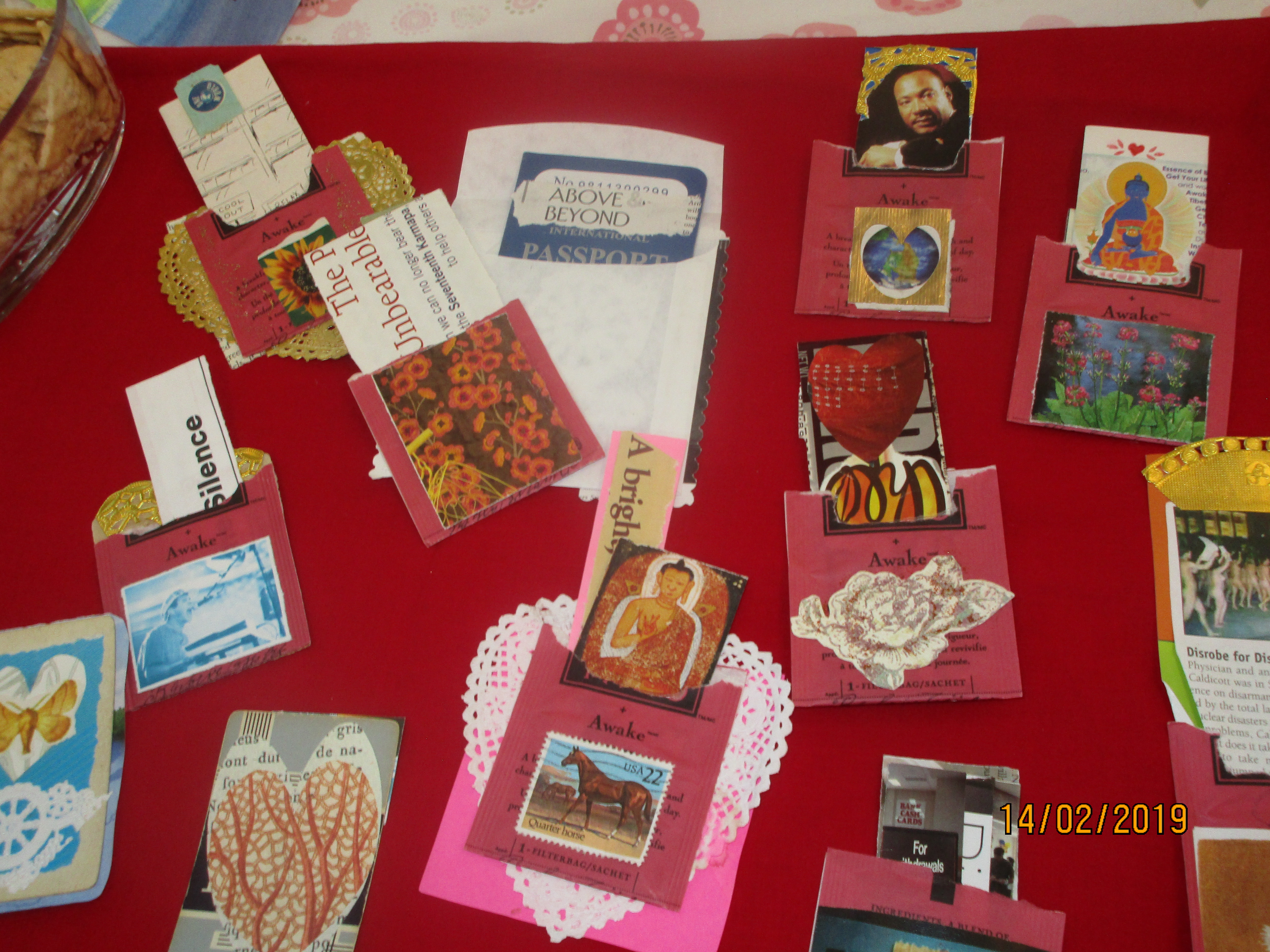 Valentines made from teabags