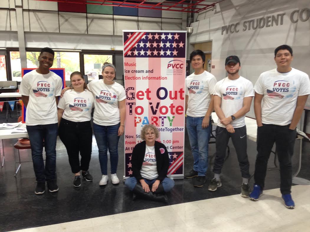 Students with Connie Jorgensen at the Get Out the Vote Party