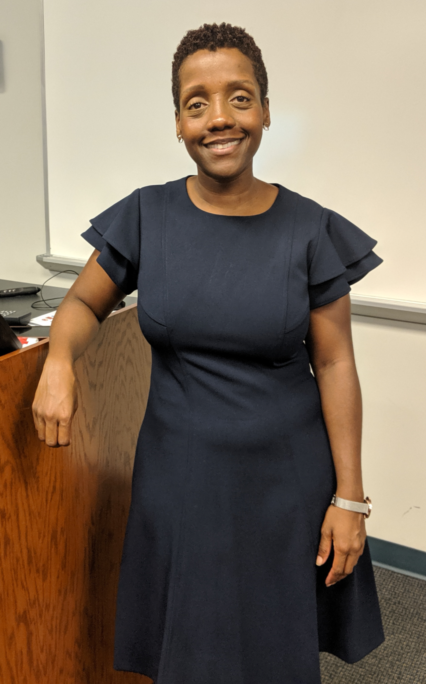 Adeola Ogunkeyde at PVCC hosting one of the One Book Events