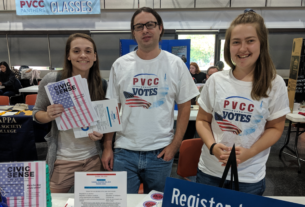 Civic Sense Students promoting voter registration.
