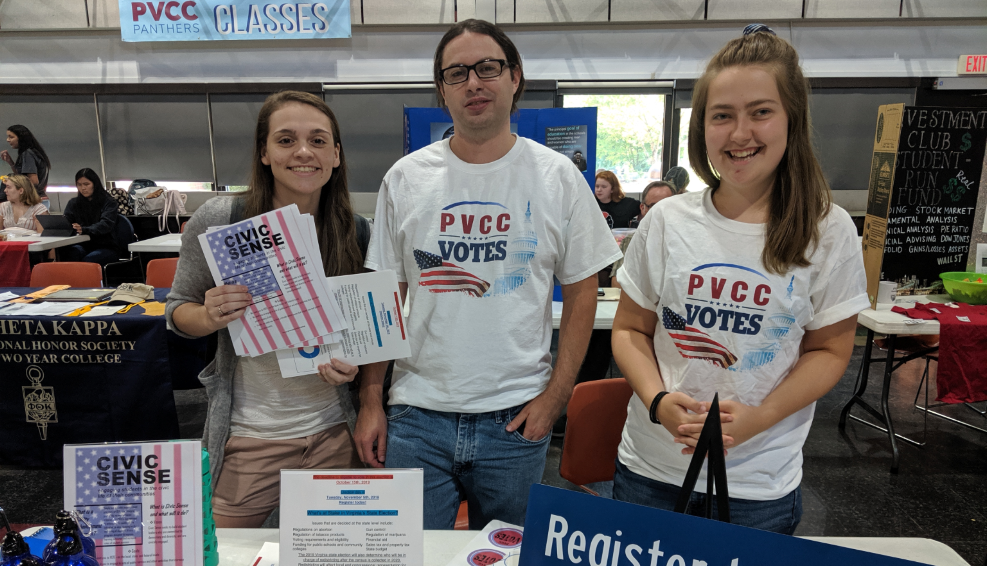 Civic Sense Students promoting voter registration.