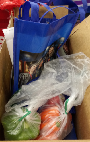 Boxes of food donated to SFRC