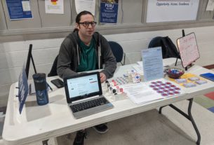 PVCC Student at the Voting Table