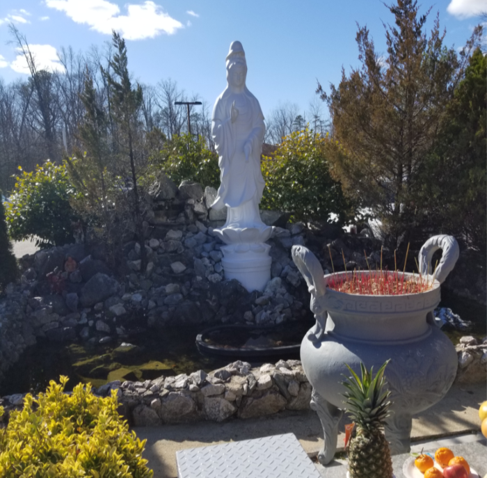 Statue in garden