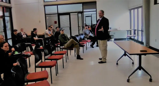 Richard Seweryniak, associate professor of cybersecurity speaking to PVCC students at Cybersecurity Day