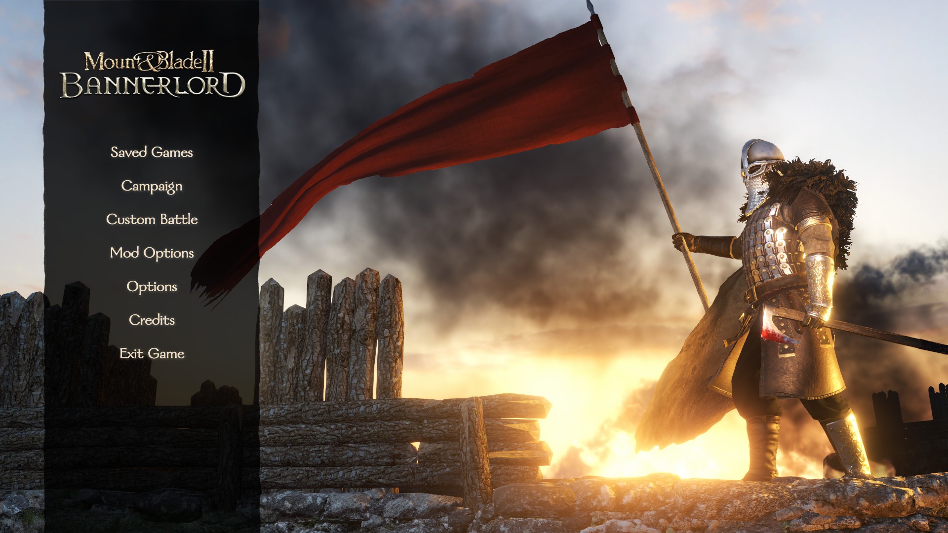 Title screen of the game Bannerlord, screenshot by Cody Clark