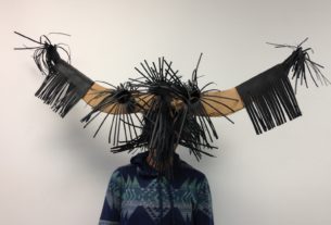 A sculpture created by a student in Professor Solla’s Sculpture 1 class. Photo courtesy of Beryl Solla.