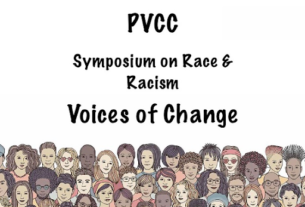 The introductory picture of the PVCC Symposium, detailed with illustrations of people from all races and genders.