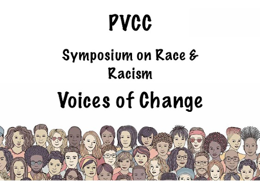 The introductory picture of the PVCC Symposium, detailed with illustrations of people from all races and genders.