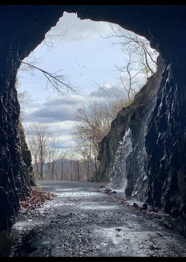 The scenic view from just inside the tunnel trail opening.