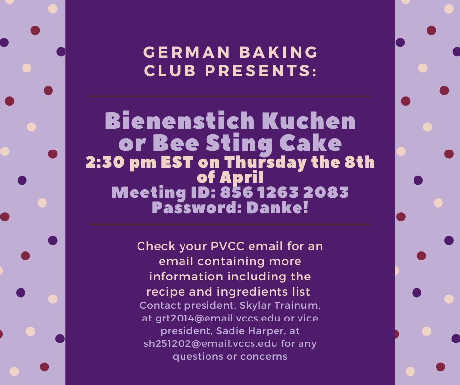 The German Baking Club's announcement header.