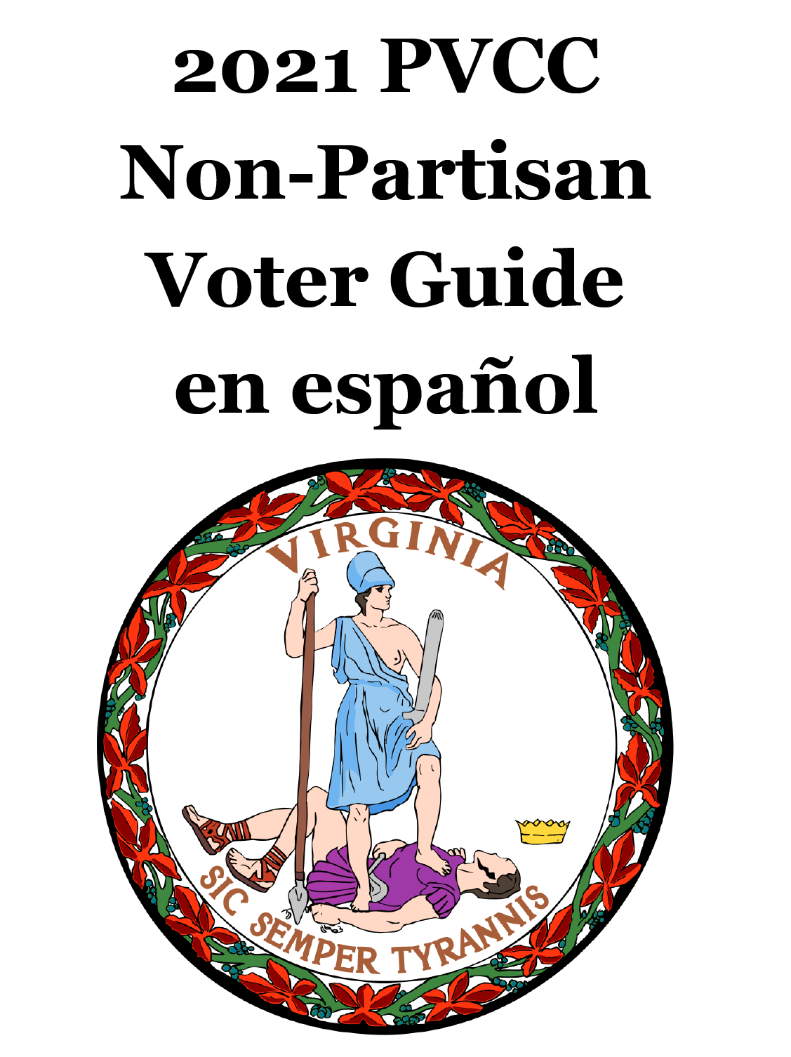 The cover of the 2021 PVCC Non-Partisan Voter Guide in Spanish