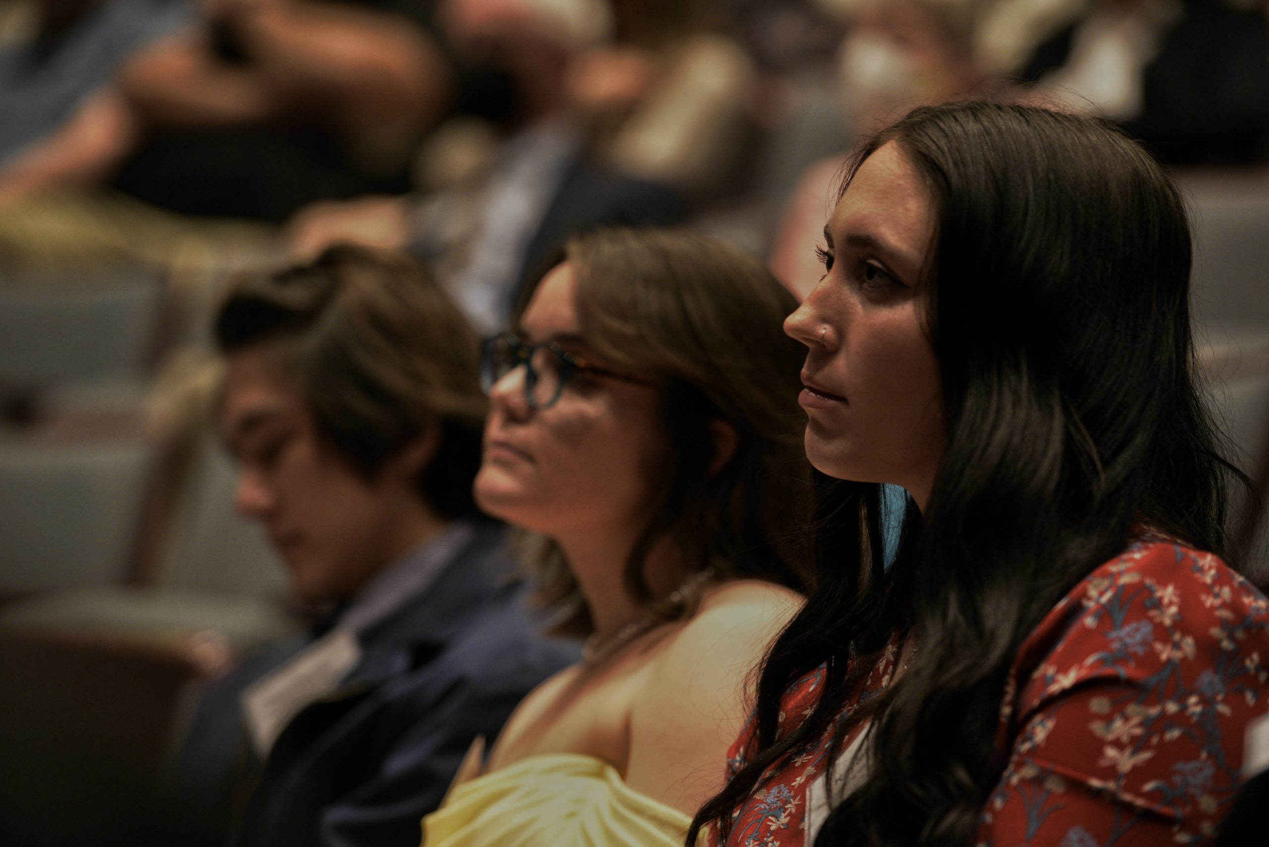 Students wait to receive their awards