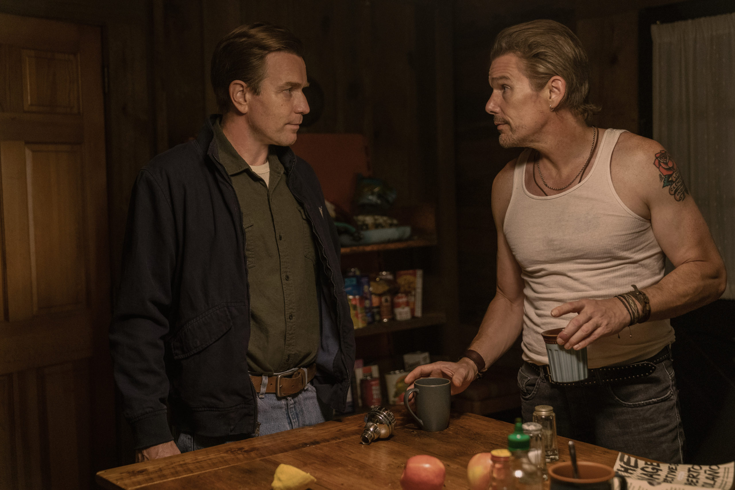 Ewan McGregor and Ethan Hawke in “Raymond & Ray,” premiering October 21, 2022 on Apple TV+.