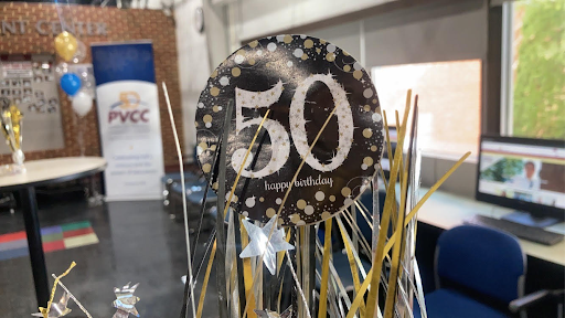 Decorations for PVCC's 50th anniversary party.