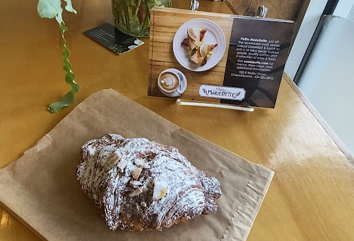 Almond Croissant made at MarieBette Cafe & Bakery