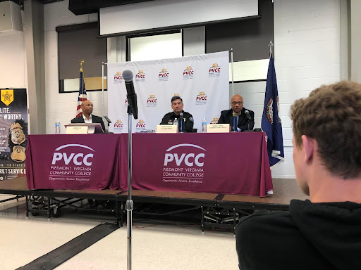André Luck (left), Jeffrey Anglim (middle), and Darrell Byers (right)- Criminal Justice Careers Panel (PVCC North Mall Meeting Room).