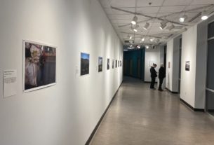The Dickinson Art gallery with photographs on walls
