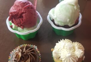 Gelato and cupcakes.