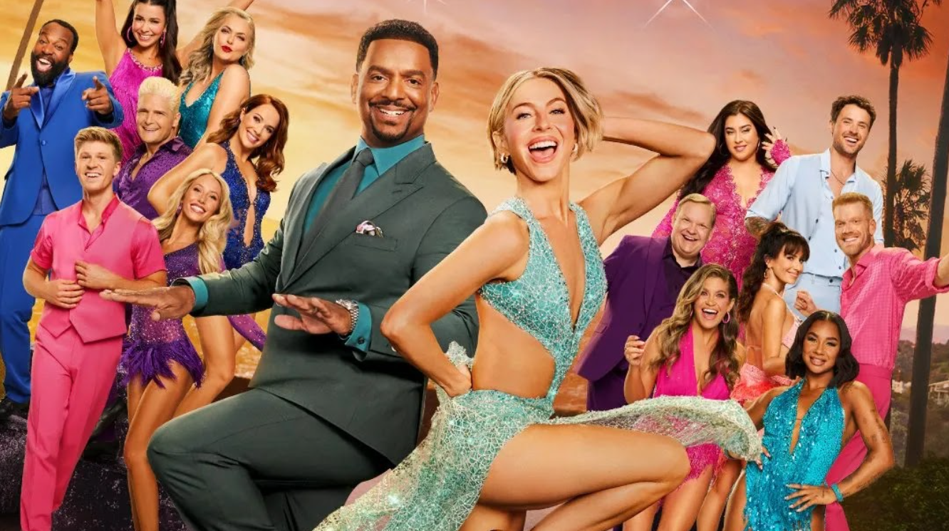 Stars on the show pose in bright colored costumes