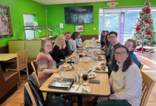 Spanish Club eating lunch at Cactus Restaurant