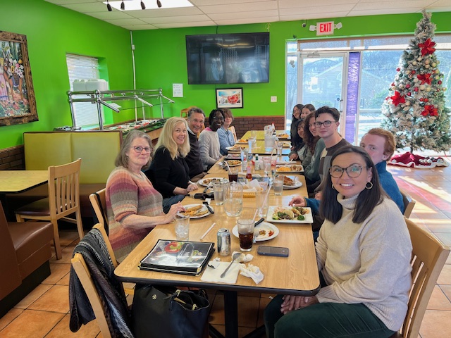 Spanish Club eating lunch at Cactus Restaurant