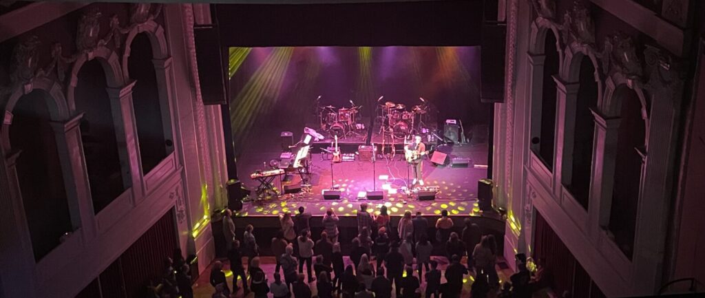 View of the stage at the Jefferson Theater from the balcony 